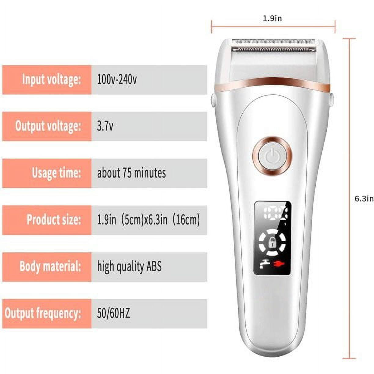 Electric Razor for Women, Hair Removal for Women 3 in 1 Wet & Dry Painless Rechargeable for Face, Legs, Underarms, Portable Waterproof Bikini Trimmer Lady Shaver with Child Lock, LED Display