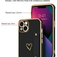 thumbnail image 3 of iPhone 13 Case, iPhone 13 Phone Case Love Heart Cute Case with Wristband Kickstand Holder Soft TPU Plating Bumper Protective Slim Shockproof iPhone 13 Case Cover for Girls Women, Black, 3 of 7