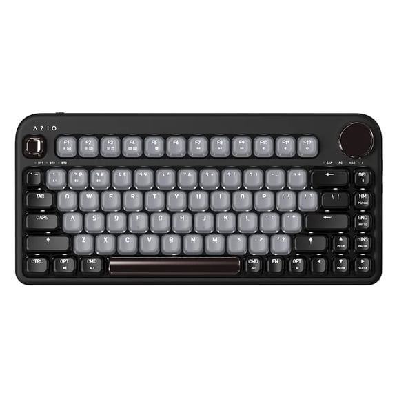 Azio IZO Bluetooth and USB Mechanical Computer Keyboard, Blue Switches (Black Willow), IK404