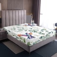 thumbnail image 4 of YST Cartoon Hummingbird Sheet Set Toddler Wildlife Bird Bed Sheets Set, Spring Plant Queen Sheets Eucalyptus Leaf Bed Set, Jungle Animal Theme Top Sheet Kids Room Decor, 4 of 6