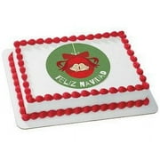 Luis Fitch Feliz Navidad Bells -1/4 (Quarter Sheet) Edible Photo Image Cake Decoration