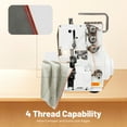 thumbnail image 5 of 4-Thread Overlock Sewing Machine, 1200SPM High-Speed Home & Industrial Serger with Rolling Foot & Automatic Trimming Knife, Heavy-Duty Cast Iron Body for Denim, Jeans, Heavy Fabrics (110V), 5 of 15