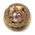 thumbnail image 5 of Rii Brand Antique Color Brass Magnetic Sundial Clock & Compass with Wooden Box, 5 of 6
