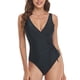 thumbnail image 1 of Traje de baño Cintura ajustada Vendaje Cuello en V Chaleco con cordón Sin mangas Traje de baño encantador para mujer Negro S, 1 of 5