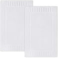 thumbnail image 3 of White Classic Hotel Collection Absorbent Cotton Bath Mats, Spa Reversible Floor Towels, not a Bathroom Rug, White, 22 x 34, 2 Pack, 3 of 9