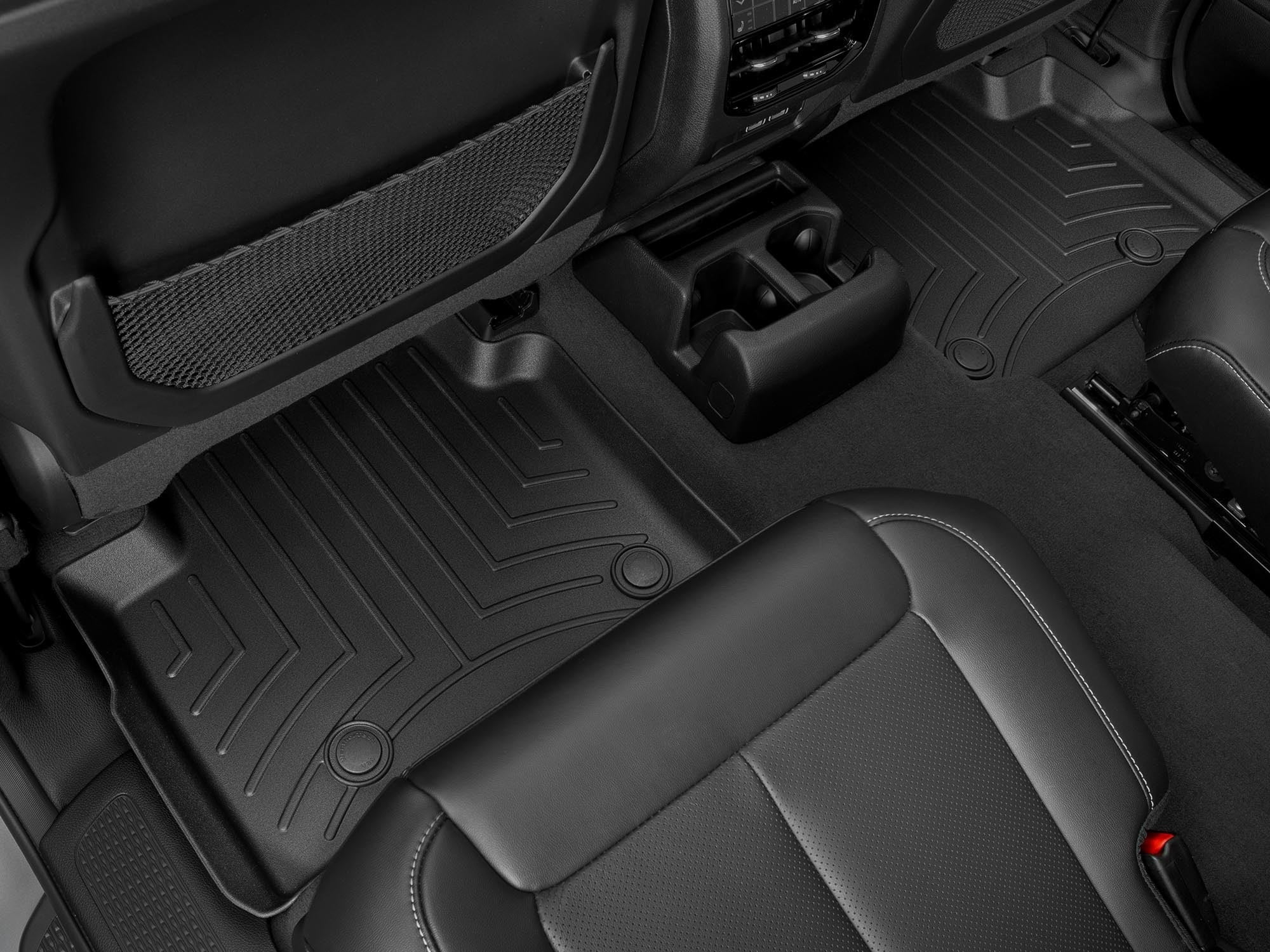 WeatherTech Custom Fit FloorLiners compatible with 2022-2024 Jeep Grand Cherokee L - 2nd Row (2-Piece Liner), Black