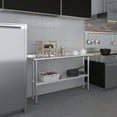 thumbnail image 6 of AmGood 14" X 60" Stainless Steel Work Table with 1.5" Backsplash | Metal Kitchen Food Prep Table | NSF, 6 of 8