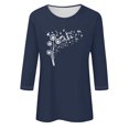 thumbnail image 3 of MaFYtyTPR Women's Fashion Tees Casual Crewneck 3/4 Sleeve Loose T Shirt Ladies Tops Blouses Shirts Easy to Mix and Match Blouses Navy L, 3 of 3