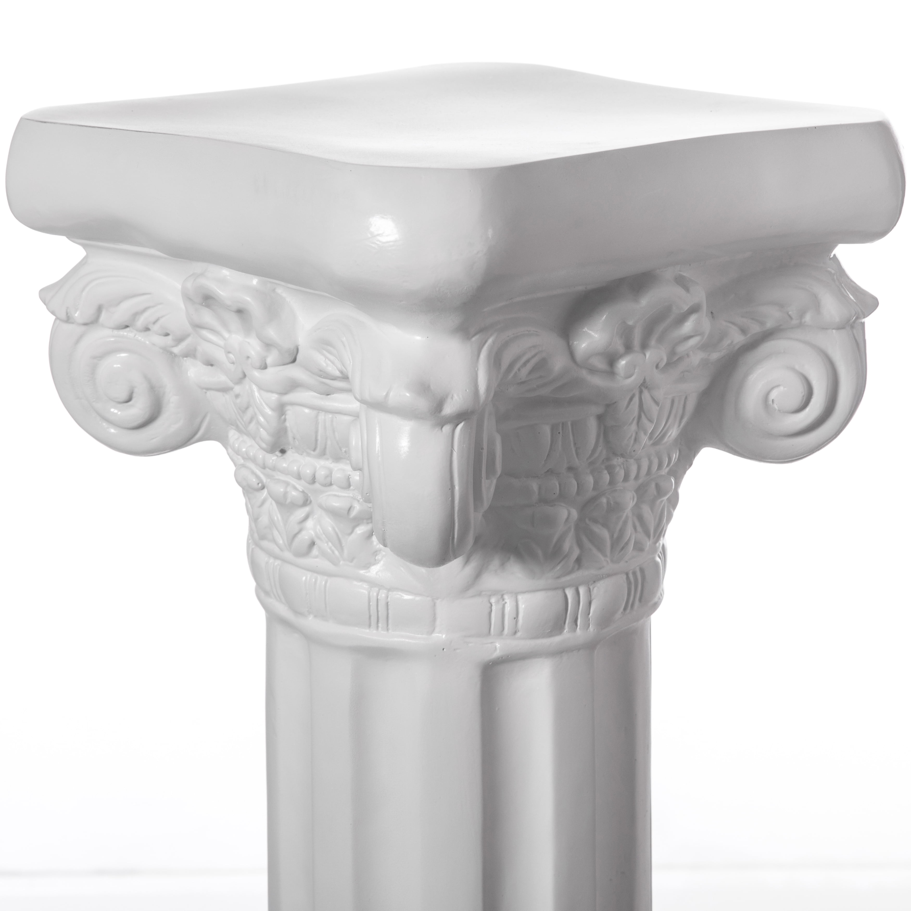 Decorative Modern Fiberglass White Plinth Roman Style Column Ionic