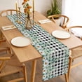 thumbnail image 3 of Green Eucalyptus Leaves Table Runner - 70 Inch Long, Kitchen Dining Table Runner Dresser Scarves, Summer Botanical Daisy Black Plaid Farmhouse Decor for Coffee Tables Wedding Party Banquet, 3 of 8