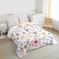 thumbnail image 3 of Homewish Boho Flower Butterfly Bedding Comforter Set,Rustic Floral Twin Comforter Sets,Pink White Blue Bedding Set For Girls Teens,Ultra Soft Home Decor Reversible,2pcs, 3 of 8
