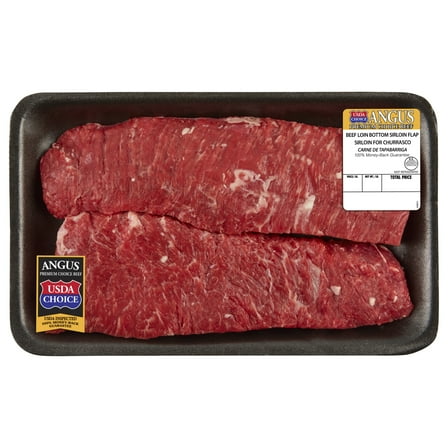 Sirloin Flap Steak for Churrasco, Choice Angus Beef, 2 per Tray, Fresh, 1.25 - 2 lb