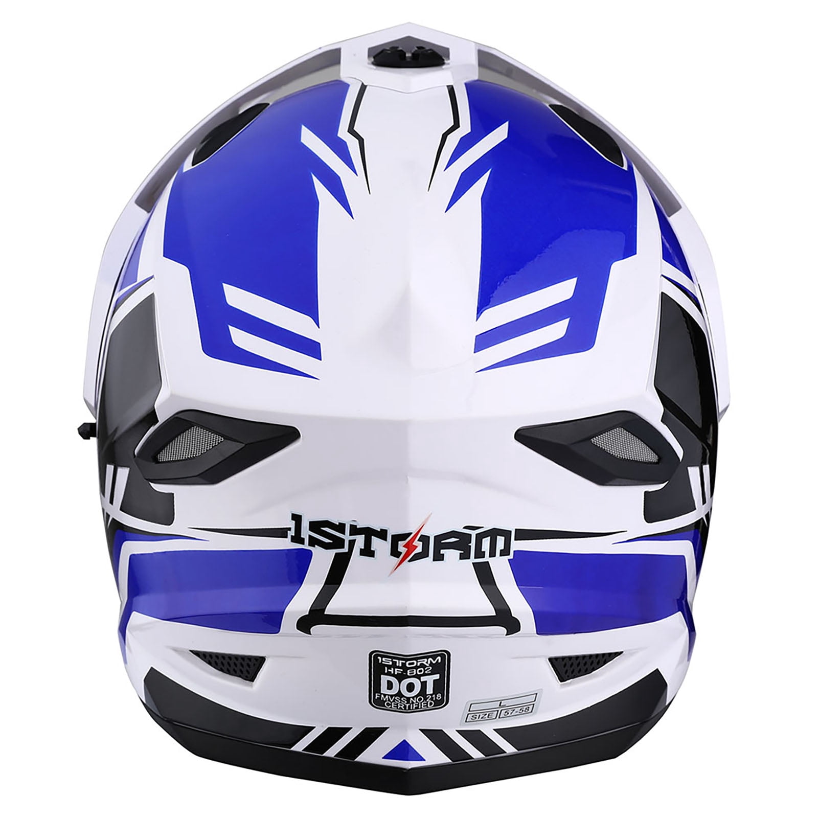 1Storm Youth Kids Dual Sport Dual Visor Motorcycle Motocross Off Road Full Face Helmet HF802Youth Storm Blue