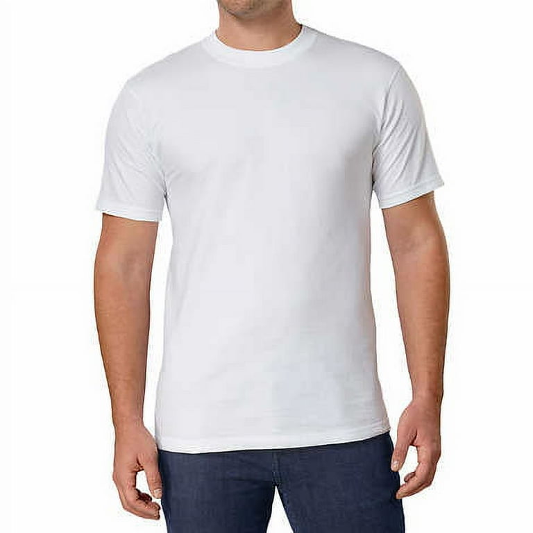 KS Mens 6 Pack Crew Neck TShirts 100 Cotton Tagless Medium M White 6 pc 100 Cotton Walmart