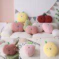 thumbnail image 3 of Kawaii Fruta Peluche Toy Lindo Cartoon Expresión Relleno Cereza Limón Pera Melocotón Tirar Almohada Muñeca Abrazando Cojín Decoración - Melocotón - Pequeño 35x28cm, 3 of 3