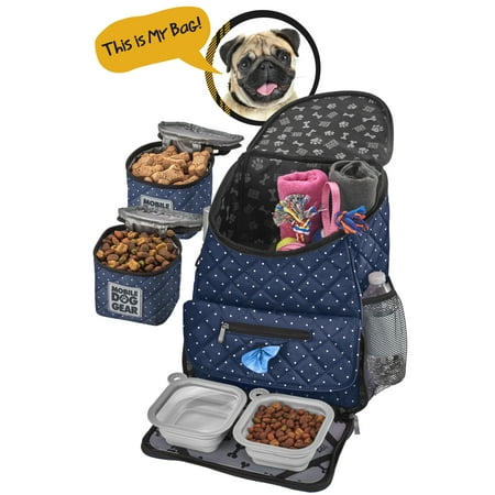 UPC: 0871407007943 | Mobile Dog Gear Weekender Backpack Navy with Dots