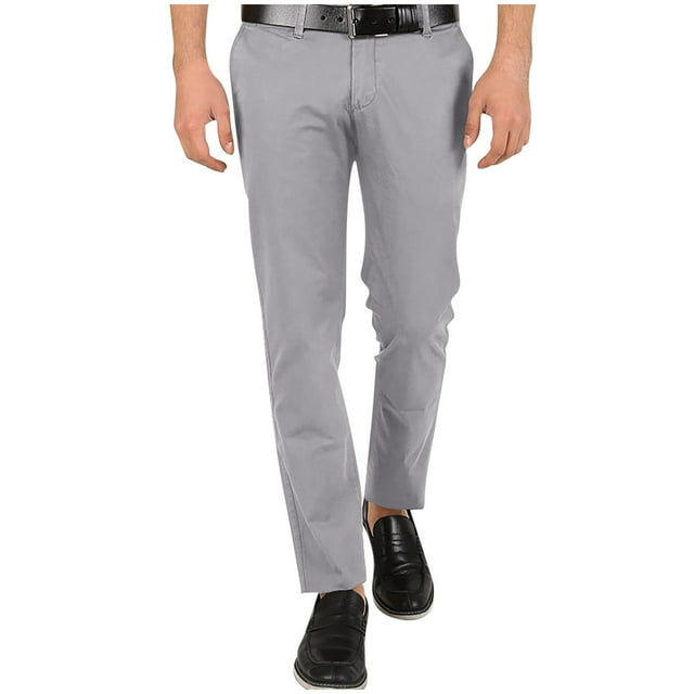 Men's Business Pants Solid Color Casual Pants Straight Leg Men's Pants