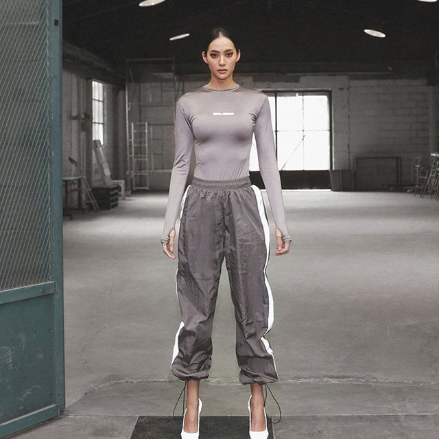 LSLJS Pantalon Tendance Hip-hop Réfléchissant pour Femmes, Pantalon de Survêtement pour Femmes