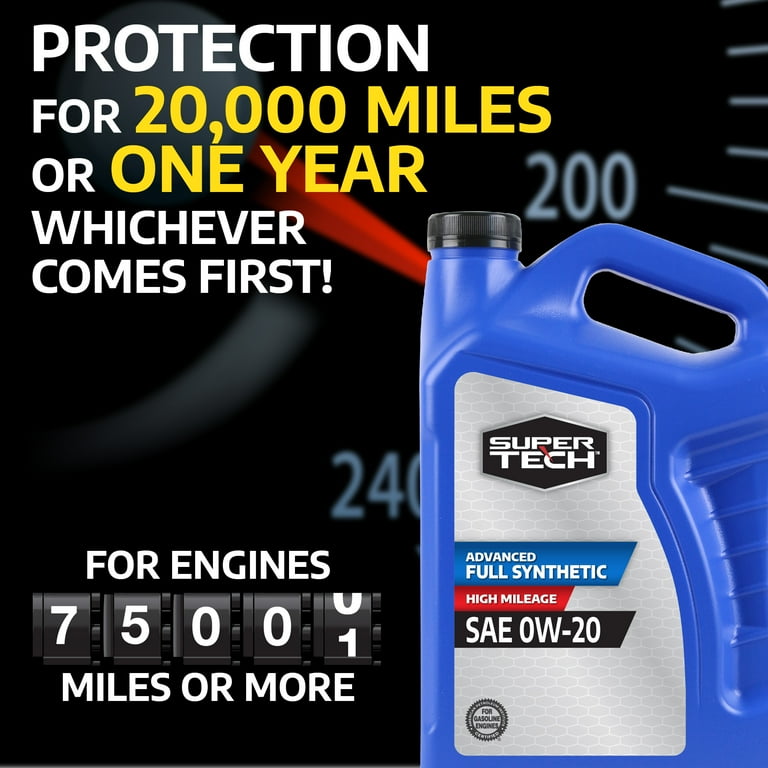 Super Tech Advanced High Mileage Full Synthetic SAE 0W-20 Motor
