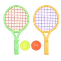 OATIPHO Childrens Tennis Racket Set for Playing Made of Safe Plastic Green Color Perfect for Kindergarten and Outdoor Sports 2 Sets