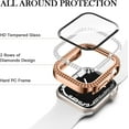 thumbnail image 4 of for Apple Watch Case 42mm Series 3/2/1 with Tempered Glass Screen Protector, Double Bling Case Crystal Diamonds Rhinestone Bumper Overall Hard PC Protective Cover for iWatch 42mm, Rose Gold, 4 of 5