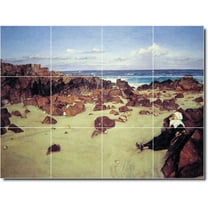 Ceramic Tile Mural-James Whistler Waterfront Painting 264. 17" w x 12.75" h using (12) 4.25 x 4.25 ceramic tiles