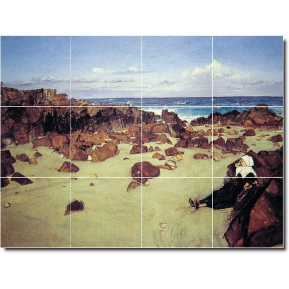 Ceramic Tile Mural-James Whistler Waterfront Painting 264. 17" w x 12.75" h using (12) 4.25 x 4.25 ceramic tiles