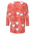 thumbnail image 4 of Mceream Womens 3/4 Sleeve Crew Neck T-Shirts Causal Dressy Oversized Valentina's Day Spring Shirts Love Heart Raglan Tops Tunic Top Loose Fit Graphic Tee Plus Size Camisas De San Valentin Mujer XXXL, 4 of 5