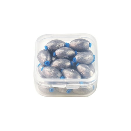 EKIND Egg Sinkers Weights Fishing Olive Shape Inner Core Assortment Lead Oval Shape Bass Casting Gear Kit for Saltwater Freshwater Fishing (20Pcs 5g)