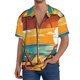thumbnail image 1 of Fotbe Vintage Beach Sunset Camisa Estampada de Manga Corta para Hombre, Casual de Verano, Estilo Playero, Sin Arrugas-Large, 1 of 5