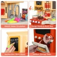 thumbnail image 4 of Wisairt Play Kitchen Set, 2.6FT Tall Kids Play Kitchen w/ Realistic Lights Sounds Simulation Spray for Toddlers Girls Boys Gift, Orange - 22x12.6x31.5in, 4 of 7