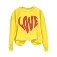 thumbnail image 3 of Sweatshirts For Women 2024 Heart Graphic Print Round Neck Long Sleeve Blouse Valentines Day Fall Winter Pullover Active Wear Women Jacket Zip Suits Women Ladies Zip up Shirts Casual Pullover, 3 of 6