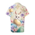 thumbnail image 5 of vigerkar Button Down Shirts for Women Easter Eggs Flowers Leaves Shirt Short Sleeve Hawaiian Casual Blouse Tops (Yellow, 4XL), 5 of 6