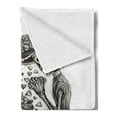 thumbnail image 2 of Day of the Dead Soft Flannel Fleece Throw Blanket, Mariage Proposal Till Life Do Us Apart Dead Day Art Print, Cozy Plush for Indoor and Outdoor Use, 60" x 80", Dimgrey and White, by Ambesonne, 2 of 5