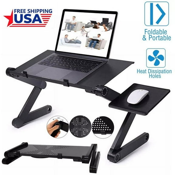 360° Adjustable Foldable Laptop Stand Table Lap Sofa Bed Tray PC Notebook Desk