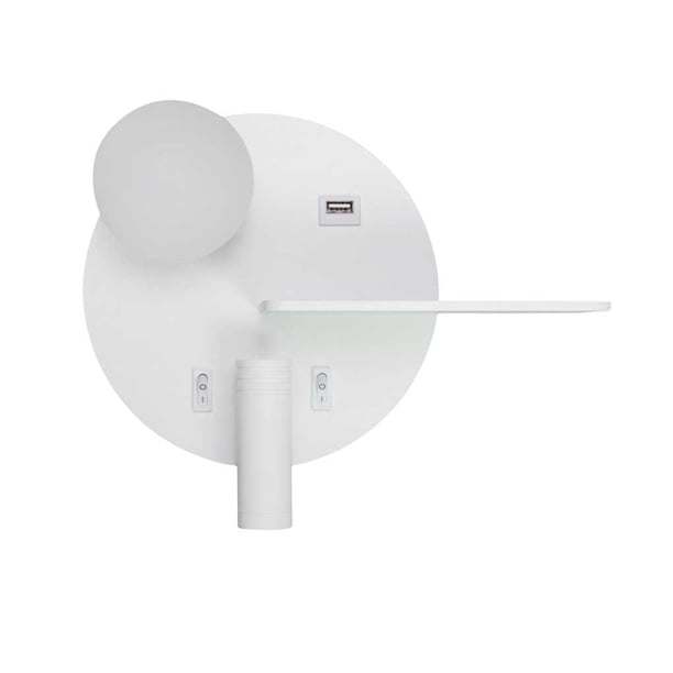Luz de pared de cabecera de aluminio con interfaz USB Cateissary Blanco Derecha Tipo 3