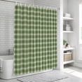 thumbnail image 6 of Green Gingham Bathroom Shower Curtains with 12 Hooks Polyester Waterproof Shower Curtain for Stalls and Bathtubs Farmhouse Buffalo Plaid Checkered Decorative Bathroom Privacy Curtain 48x72 Inches, 6 of 9