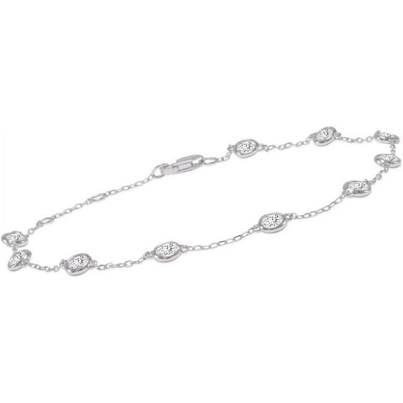 Women's Bracelet - 14K Gold Bezel Set Lab Grown Diamond Station Bracelet (Availabel From 0.25-1 CTW)