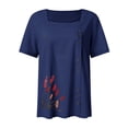 thumbnail image 5 of LYXSSBYX Clearance Plus Size Womens Shirts Women's Summer Casual Short Sleeve Flower Printing Loose Shirt Tops, 5 of 5