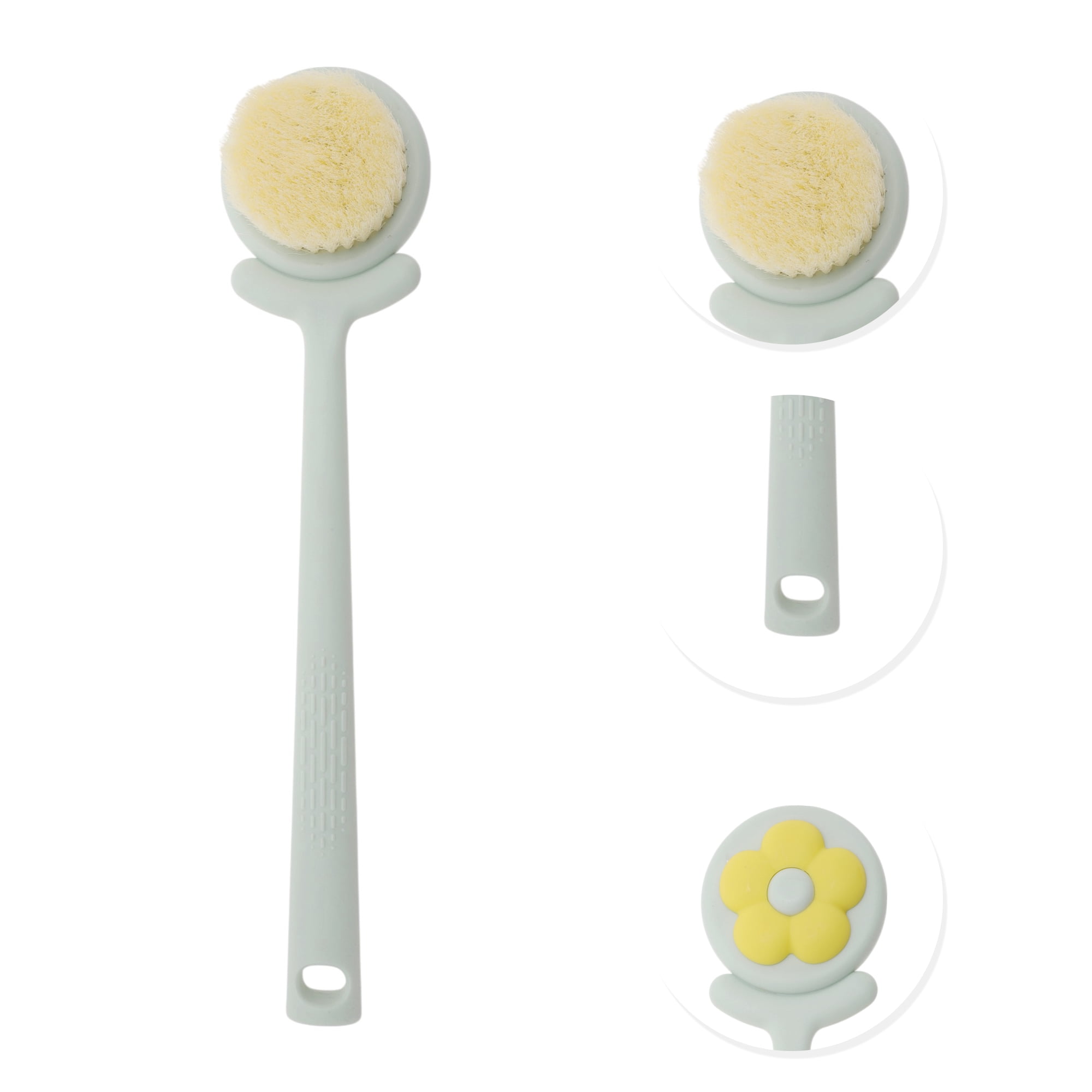 Unique Bargains Sunflower Long Handle Bath Brush 1 Pc Green