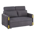 thumbnail image 2 of Lilola Home Gray Teddy Velvet Sleeper Loveseat with Side Pockets, 2 of 6