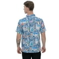 thumbnail image 2 of LA LEELA Men's Hawaiian Shirts Short Sleeve Button Down Shirt Men's Hawaii Shirts Boho Vacation Summer Beach Shirts for Men S Water Surf, Blue, 2 of 6
