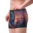 thumbnail image 2 of Kdxio Men's Boxer Briefs with Starry Sky Meditating Fox Print - Comfortable and Breathable Underwear for Everyday Wear, 2 of 5