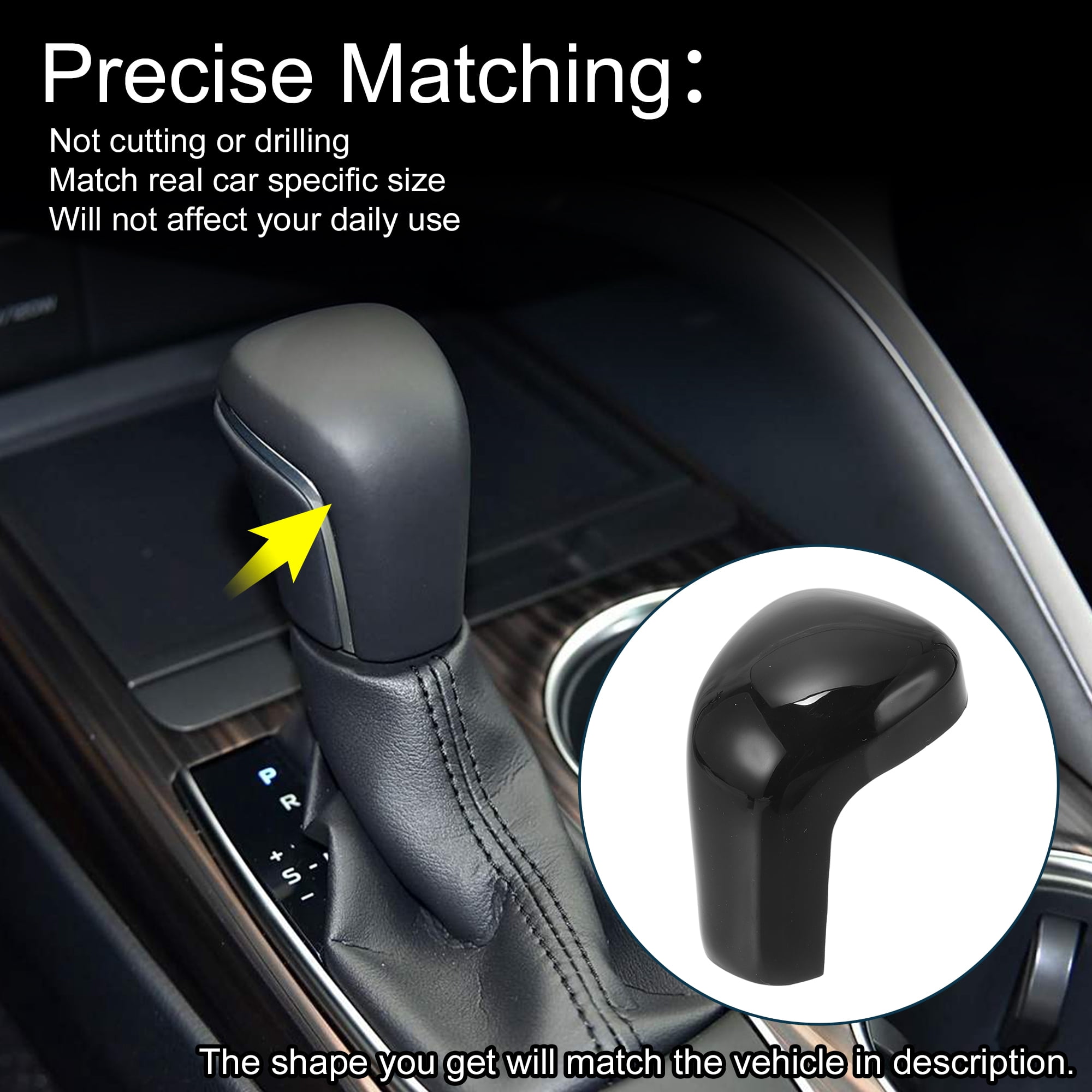 Unique Bargains ABS Gear Shift Knob Button Cover for Toyota Camry Corolla Avalon Black