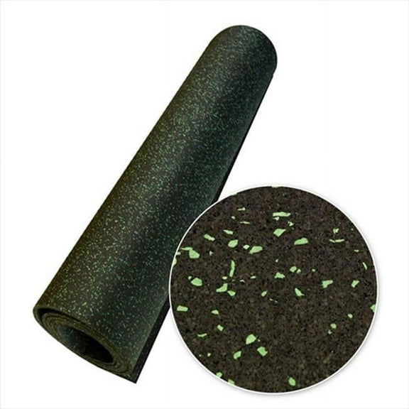 Rubber-Cal Elephant Bark Rubber Flooring Mat - Green Dot, 96 x 48 x 0.38 in.