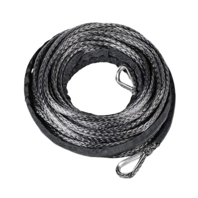 Cuerda sintética de cabrestante de 15 mm, accesorio resistente para todoterreno y remolque. Gris