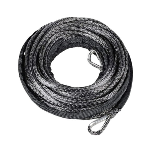 Dualoai 15 6 mm synthetic winch rope, replacement, wear-resistant, for , Grey