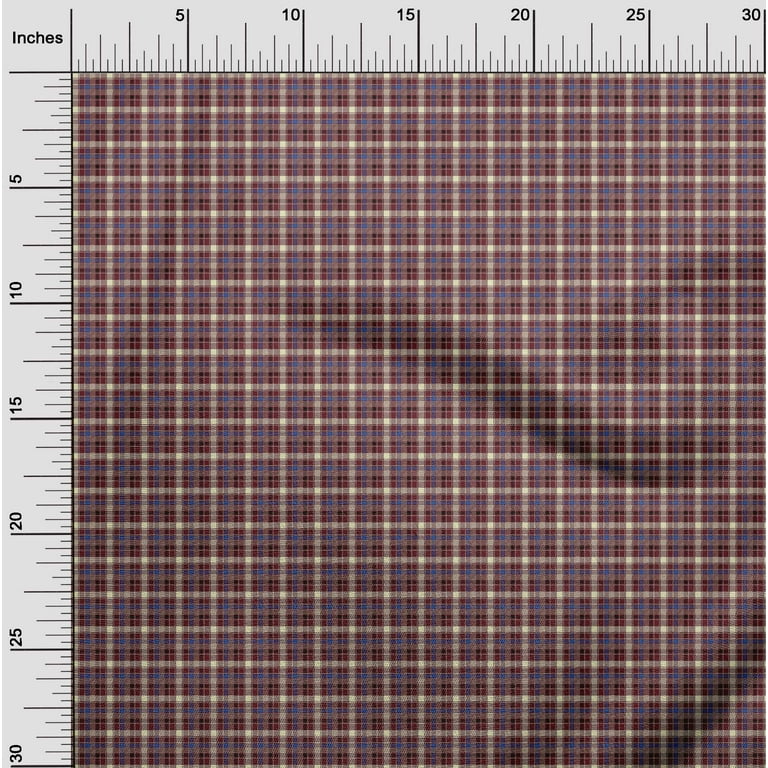 oneOone Viscose Chiffon Fabric Tartan Check Print Fabric By Yard
