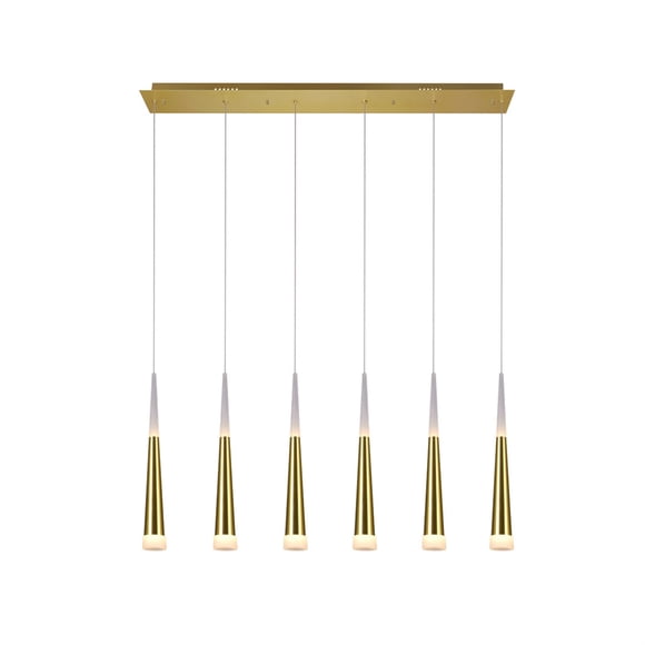 LED Pool Table Light with Gold Leaf Finish