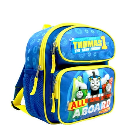"ALL ABOARD" Thomas the Train Engine 12" Small Toddler Canvas School Backpack